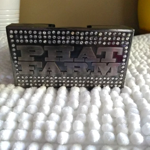 PHAT FARM Leather Belt Rhinestone chic - Picture 1 of 5